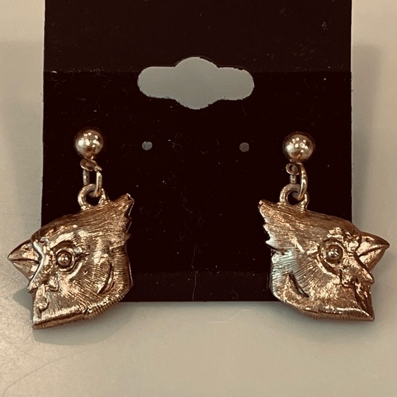 Gold Tone Stud Cardinal Earrings - Picture 1 of 7